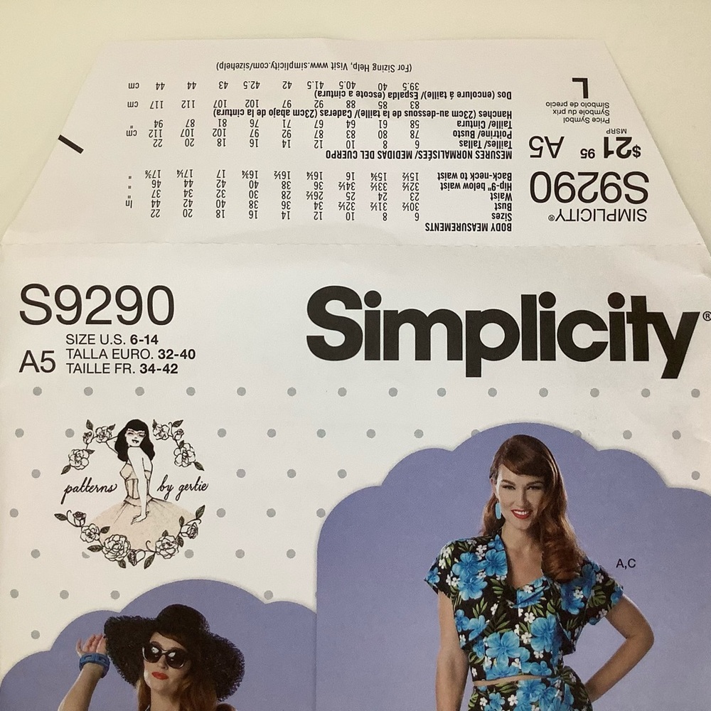 Simplicity S9290 Sewing Pattern - Picture 2 of 6